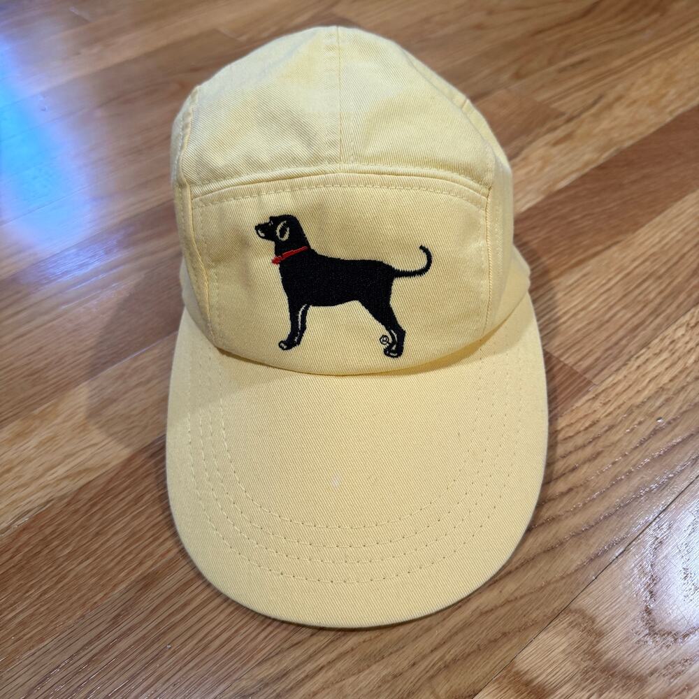 RARE The Black Dog Vintage 5 Panel Camp Strapback Hat 90's Preppy Yellow